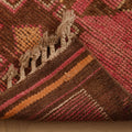 Vintage Southeastern Persian Style Runner Rug 3x11 ft — Pink & Brown Geometric