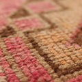 Vintage Southeastern Persian Style Runner Rug 3x11 ft — Pink & Brown Geometric