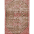 Vintage Malatya Turkish Runner Rug 2x4 ft — Red & Beige Distressed
