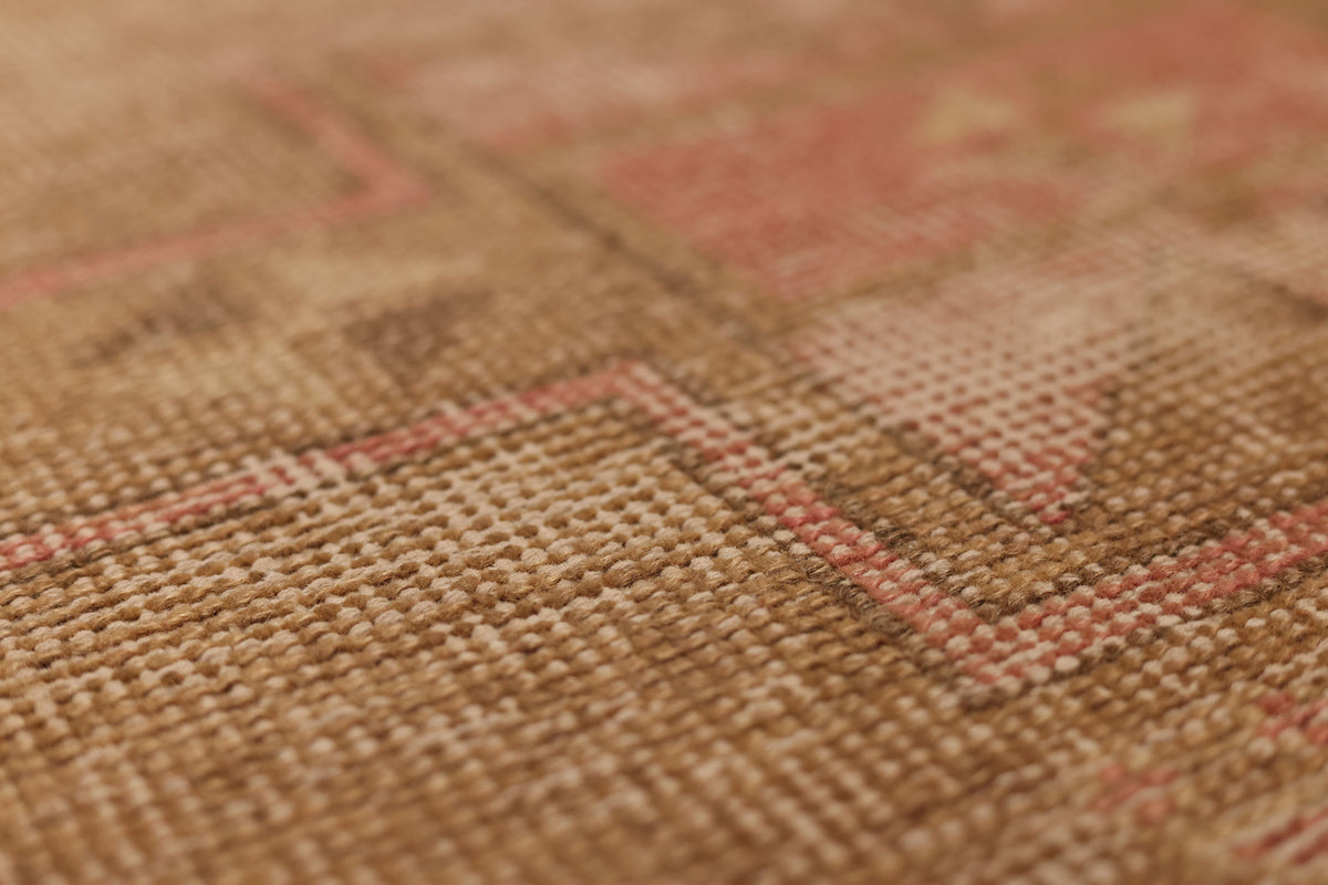 Vintage Malatya Turkish Runner Rug 2x4 ft — Red & Beige Distressed