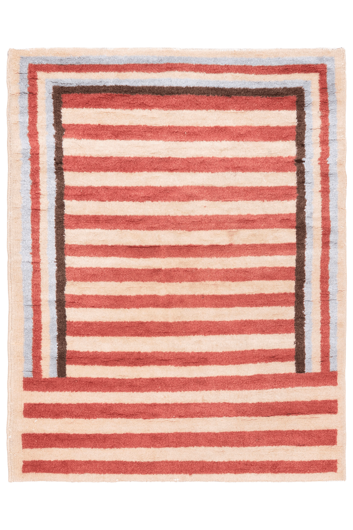 Vintage Isparta Turkish Area Rug 2x3 ft — Red & Beige Stripped