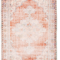 Vintage Manisa Turkish Area Rug 4x7 ft — Orange & Beige Distressed