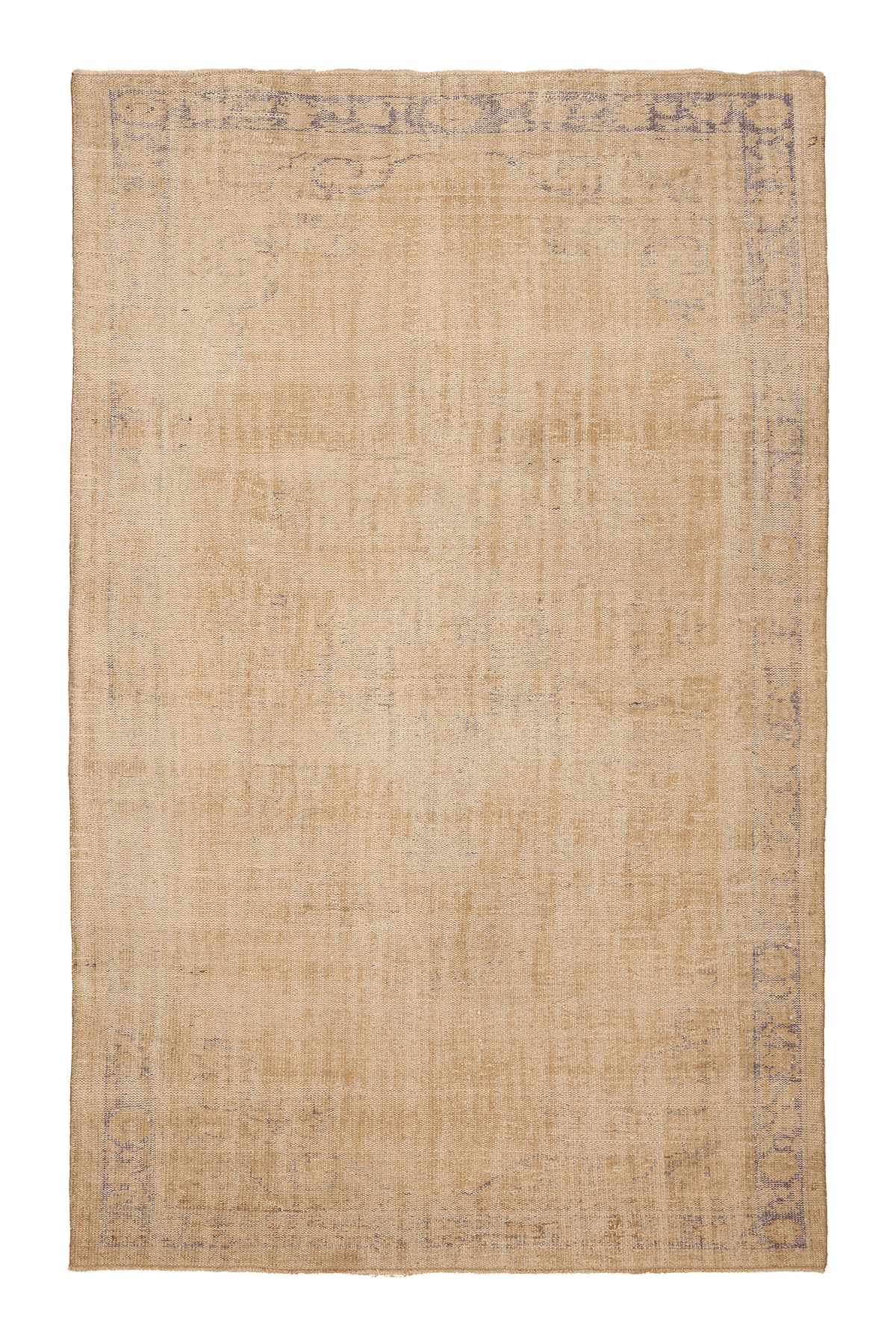 Vintage Manisa Turkish Area Rug 6x8 ft — Beige & Brown Floral