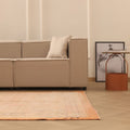 Vintage Manisa Turkish Area Rug 5x8 ft — Orange & Beige Floral