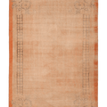 Vintage Manisa Turkish Area Rug 5x8 ft — Orange & Beige Floral