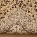 Vintage Isparta Turkish Area Rug 5x8 ft — Beige & Brown Floral