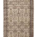 Vintage Isparta Turkish Area Rug 5x8 ft — Beige & Brown Floral