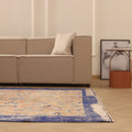 Vintage Isparta Turkish Area Rug 6x9 ft — Orange & Blue Floral