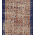 Vintage Isparta Turkish Area Rug 6x9 ft — Orange & Blue Floral