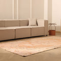 Vintage Manisa Turkish Area Rug 5x9 ft — Orange & Beige Floral