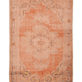 Vintage Manisa Turkish Area Rug 5x9 ft — Orange & Beige Floral