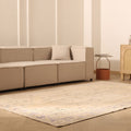 Vintage Manisa Turkish Area Rug 6x9 ft — Beige & Gray Floral