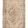Vintage Isparta Turkish Area Rug 6x10 ft — Beige & Brown Floral