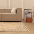 Vintage Manisa Turkish Area Rug 6x9 ft — Beige & Brown Floral