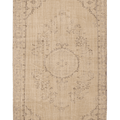 Vintage Manisa Turkish Area Rug 6x9 ft — Beige & Brown Floral