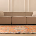 Vintage Manisa Turkish Area Rug 6x9 ft — Orange & Beige Floral
