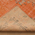 Vintage Manisa Turkish Area Rug 6x9 ft — Orange & Beige Floral