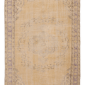 Vintage Manisa Turkish Area Rug 5x8 ft — Beige & Gray Floral (No. 45084)