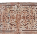Vintage Manisa Turkish Area Rug 4x8 ft — Brown & White Floral