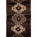 Vintage Kars Turkish Area Rug 5x11 ft — Brown & Beige Geometric