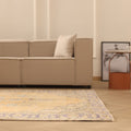 Vintage Manisa Turkish Area Rug 6x9 ft — Orange & Beige Floral