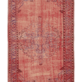 Vintage Manisa Turkish Area Rug 5x9 ft — Red & Blue Floral