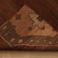 Vintage Kars Turkish Area Rug 6x10 ft — Brown & Beige Geometric