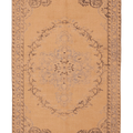 Vintage Manisa Turkish Area Rug 6x9 ft — Beige & Blue Floral