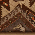 Vintage Kars Turkish Area Rug 5x9 ft — Brown & Gray Geometric
