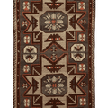 Vintage Kars Turkish Area Rug 5x9 ft — Brown & Gray Geometric
