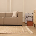 Vintage Isparta Turkish Area Rug 6x10 ft — Beige & Brown Floral