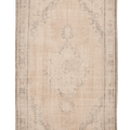 Vintage Manisa Turkish Area Rug 6x10 ft — Beige & Brown Floral