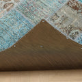 Vintage Turkish Area Rug 5x7 ft — Blue Patchwork
