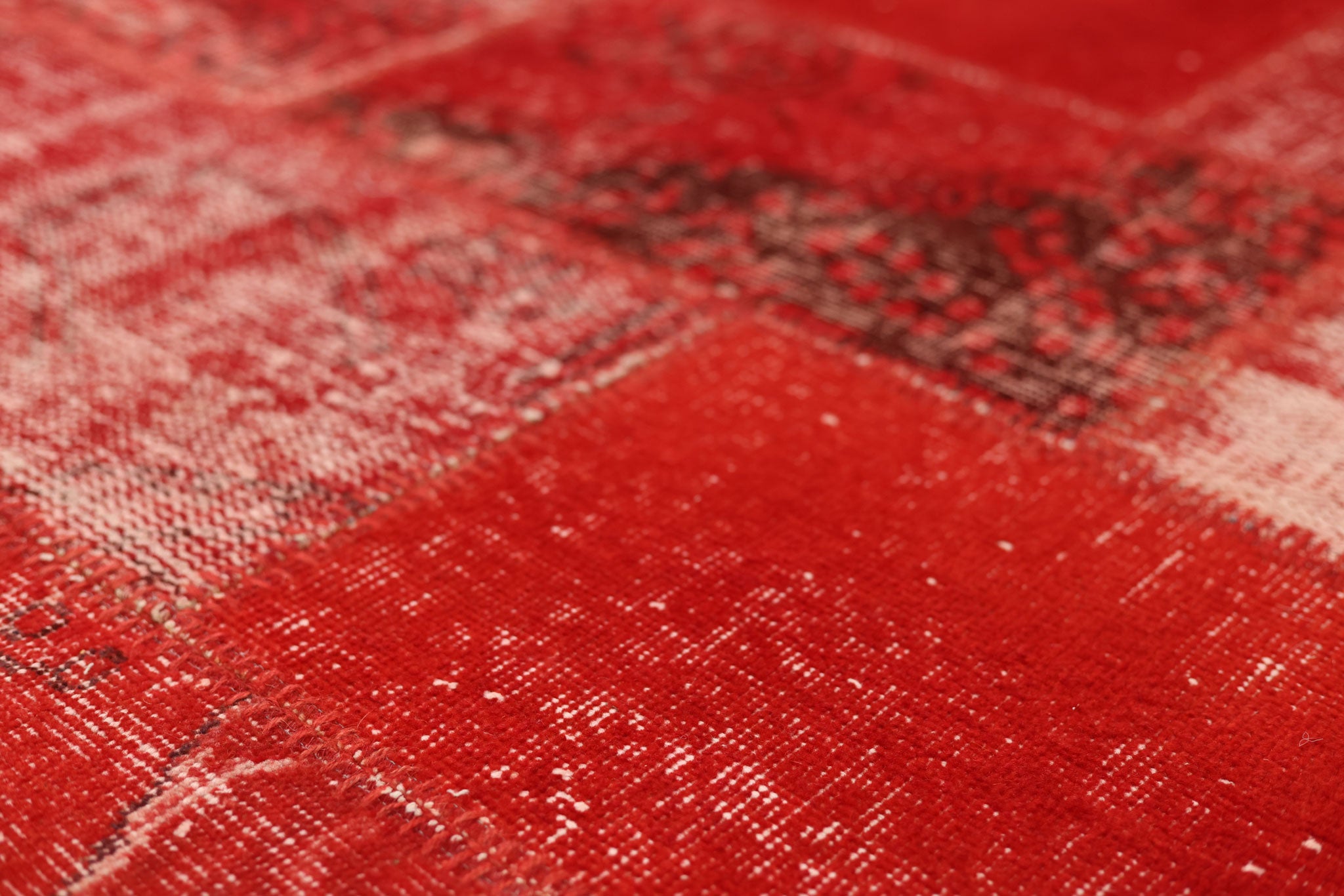 Vintage Turkish Area Rug 5x8 ft — Red Patchwork