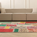 Vintage Turkish Area Rug 6x10 ft — Mixcolor Patchwork