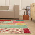 Vintage Turkish Area Rug 6x10 ft — Mixcolor Patchwork