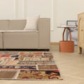 Vintage Turkish Area Rug 6x9 ft — Mixcolor Patchwork (No. 46529)