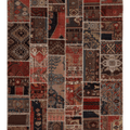 Vintage Turkish Area Rug 6x9 ft — Mixcolor Patchwork (No. 46529)