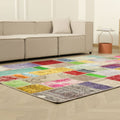 Vintage Turkish Area Rug 6x9 ft — Mixcolor Patchwork (No. 46530)