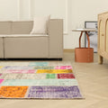 Vintage Turkish Area Rug 6x9 ft — Mixcolor Patchwork (No. 46530)