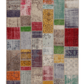 Vintage Turkish Area Rug 6x9 ft — Mixcolor Patchwork (No. 46530)