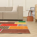 Vintage Turkish Area Rug 6x9 ft — Mixcolor Patchwork (No. 46531)