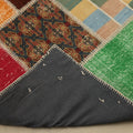 Vintage Turkish Area Rug 6x9 ft — Mixcolor Patchwork (No. 46531)