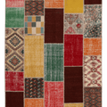 Vintage Turkish Area Rug 6x9 ft — Mixcolor Patchwork (No. 46531)