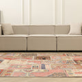 Vintage Turkish Area Rug 6x9 ft — Mixcolor Patchwork (No. 46532)