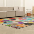 Vintage Turkish Area Rug 6x9 ft — Mixcolor Patchwork (No. 46533)