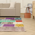 Vintage Turkish Area Rug 6x9 ft — Mixcolor Patchwork (No. 46533)