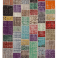 Vintage Turkish Area Rug 6x9 ft — Mixcolor Patchwork (No. 46533)