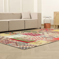 Vintage Turkish Area Rug 6x9 ft — Mixcolor Patchwork (No. 46536)