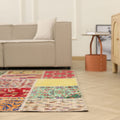 Vintage Turkish Area Rug 6x9 ft — Mixcolor Patchwork (No. 46536)